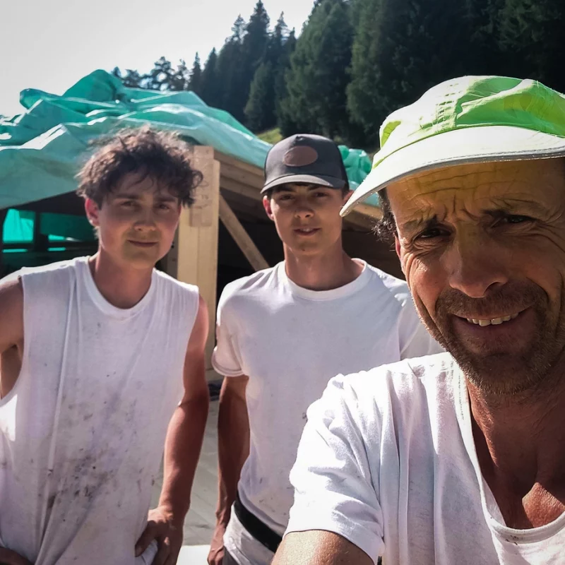 Gruber Florian mit seinen Söhnen